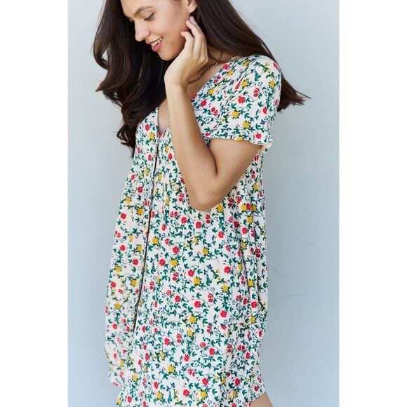 Follow Me V-Neck Ruffle Sleeve Floral Dress - Picture 6 of 11